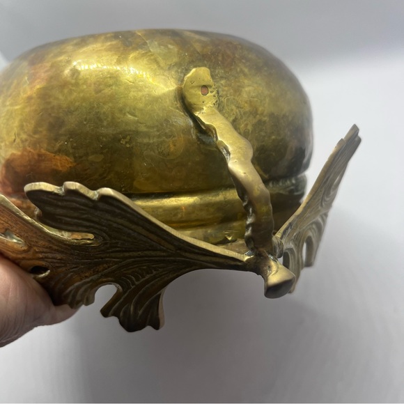 Gorgeous large Oak Leaf oval brass planter/display bowl - Picture 11 of 12